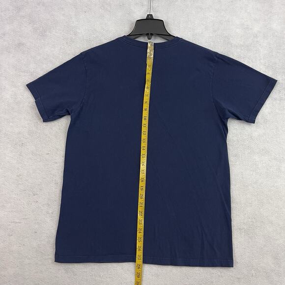 New York Yankees T Shirt Mens Large Slim Fit Navy Majestic MLB Baseball Team Tee - Picture 7 of 8